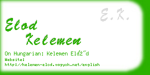 elod kelemen business card